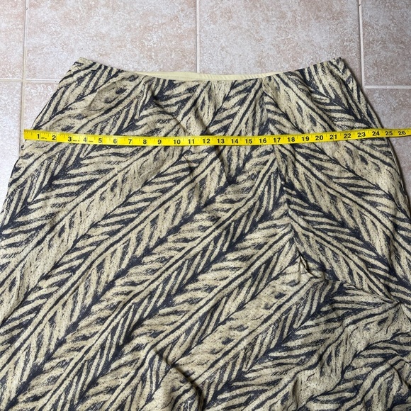 Ralph Lauren Tangiers Safari Black/Ghurka Silk Linen Skirt Size 2X - Picture 3 of 5